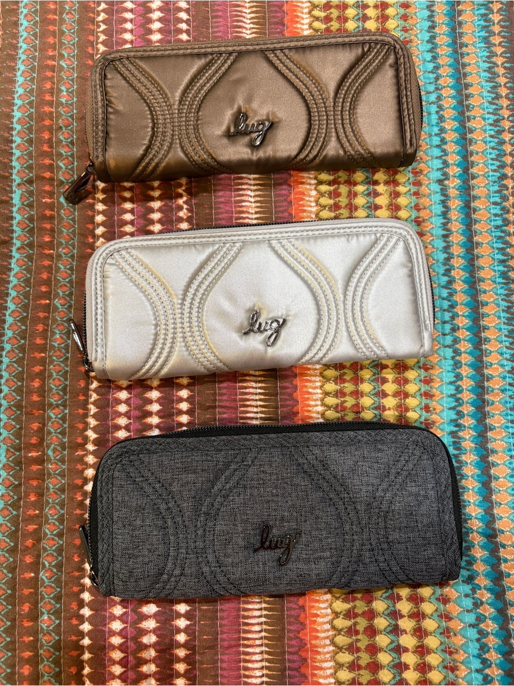 lug Gray Quilted Zip-Around Wallet - Picture 4 of 8